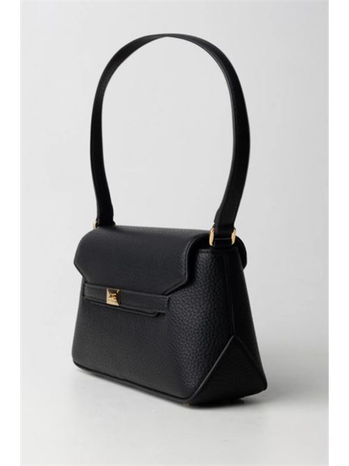 BORSA A SPALLA CON PLACCA LOGO ELISABETTA FRANCHI | BS01A51E2110 NERO